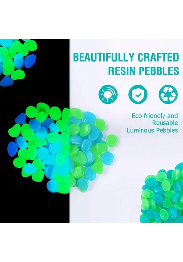 Xiyyadms 50 Adet Turuncu Işıklı Taş - Resin Yapımı Bahçe Akvaryum Dekoratif Fosforlu Çimen Taşları