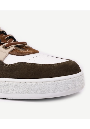 Yargıcı Parçalı Deri Sneaker 24yeay4475x 007 Haki