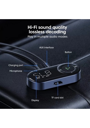 Sones Araç Bluetooth 5.2 Ses Alıcı Desteği Kablosuz Arama