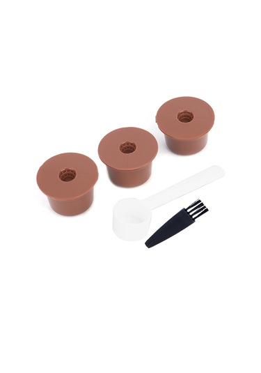 Fosenze Caffitaly İçin Yeniden Kullanılabilir Kahve Filtre Seti - Spor Ve Fırça Dahil, Sağlıklı Malzeme, Lezzetli Kahve İçin Uygun Kahverengi