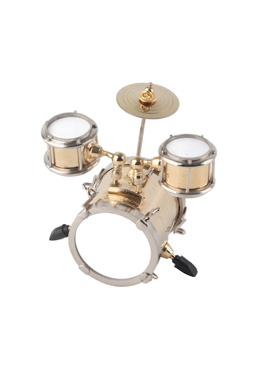 Vkemall Miniatur Müzik Aleti: Bakır Üç Davul Modeli, Detaylı Tasarım, Hediye Kutusuyla, Muzisyenlere Özel Hediyelik Süs