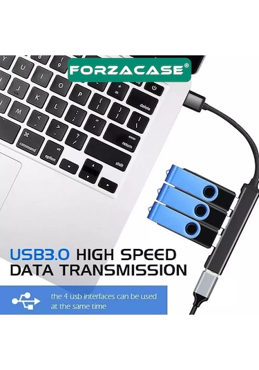 Type-c Girişli 4in1 Usb 2.0 / Usb 3.0 Port Usb Çoklayıcı - Fc931