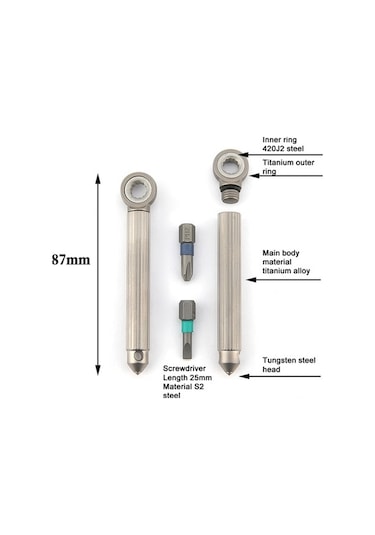 Tongxida Manyetik Modüler Tornavida Seti - Titanyum/pirinç Saplı, Değiştirilebilir Uçlu, Cam Kırma Özelliğli