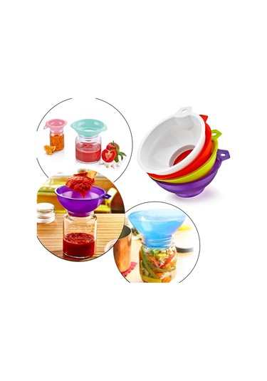 Periboia Kavanoz Hunisi - Konserve Reçel Hunisi Geniş Ağızlı Karışık Renkli