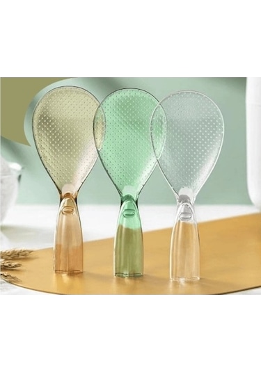 Dancemonkey Yapışmaz Pratik Pirinç Pilav Kaşığı Kepçesi Beyaz, Yumuşak Kenarlı Beyaz