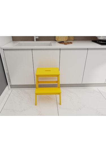 Fastwood Basamaklı Ahşap Tabure Sarı