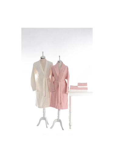 Özdilek Orkide Krem - Pudra Aile Bornoz Seti (409108505) Krem