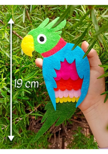Keçe Papağan Magnet Yaratıcı Yapım Seti - Çocuklar İçin Eğitici Aktivite