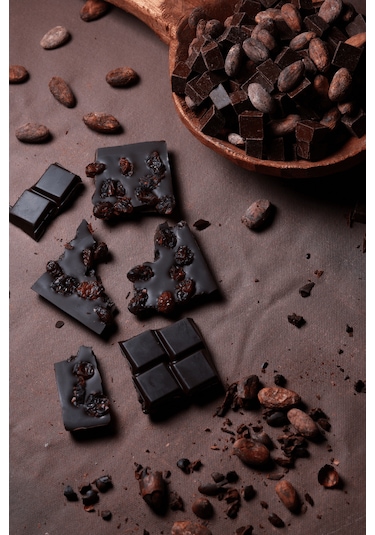 %100 Kakao Turna Yemişli Şeker İlavesiz Bitter Çikolata - 110 G