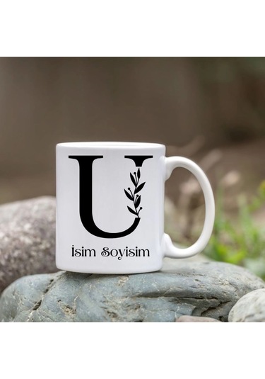 Kişiye Özel U Harfi Bardak - İsim Yazılı Bardak - İsimli Bardak