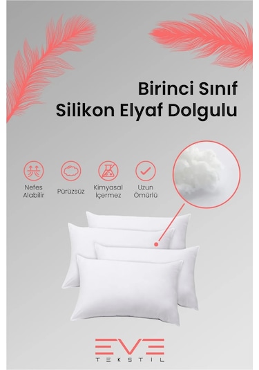 Eve Tekstil 5 Adet Micro Silikon Elyaf Nonwovenyastık 50x70cm 700 Gr