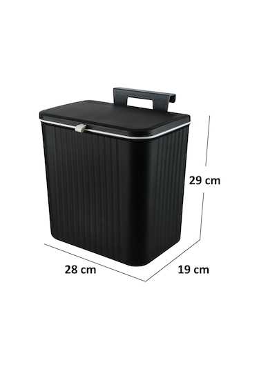 15 Lt Çift Yöne Açılabilen Kapaklı Dolap Askılı - Tezgah Üstü Mutfak Banyo Lavabo Çöp Kovası Latte