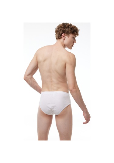 Malabadi Erkek Beyaz 4 Lü Paket %100 Pamuk Slip Külot 001-e Beyaz