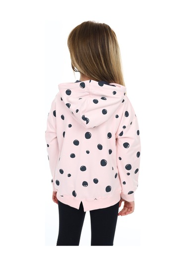 Toontoy Kız Çocuk Baskılı Hırka Pudra