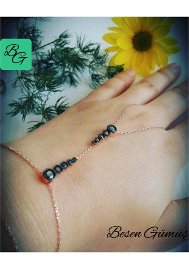 Rose Oniks İkili Beş Taşlı Şahmeran Rose
