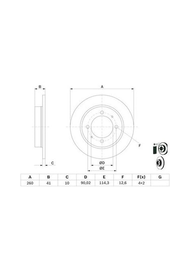 Volvo S40 1.8 1995-2004 Bosch Arka Disk 260mm 2 Adet