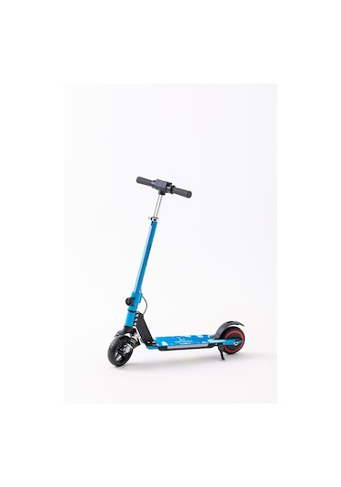 Mini Bonito Çocuk Katlanabilir, Led Işıklı, Amortisörlü Elektrikli Scooter Ayarlanabilir Direksiyonlu Dizlik Ve Dirseklik Hediyedir Turkuaz