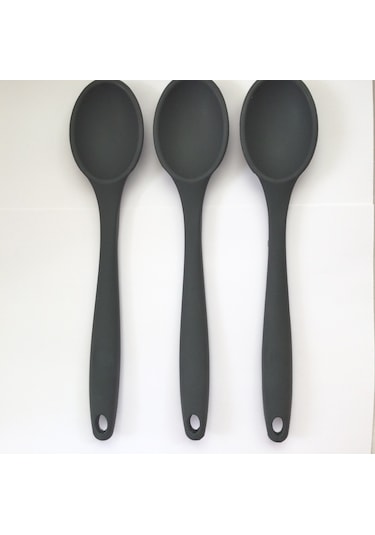 Pink Rose Silikon Kaşık Antrasit 3'lü
