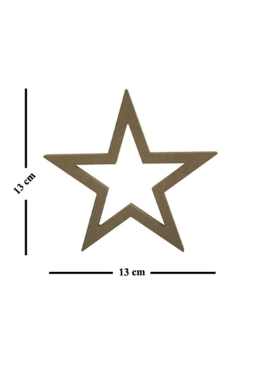 Boyanabilir Ahşap Mdf Yıldız Temalı 4 Lü Dekoratif Obje - Süs