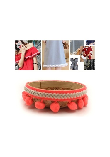 Rogfer 25 Adet Mzf3.5mq Ulusal Stil Kürk Top Dantel Kemer Dıy Giyim Aksesuarları, Uzunluk: 22.86m, Genişlik: 3.5cm Floresan Turuncu