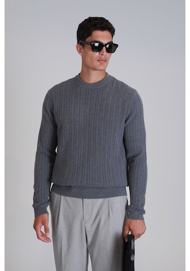 Lufian Rıght Erkek Kazak Gri Gri 112090138100150 Gri