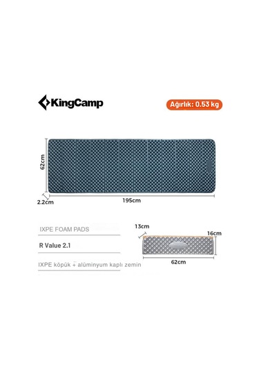 Kingcamp Ultralight Ixpe Yalıtımlı Z Mat R Değeri 2,1 Blue Mavi