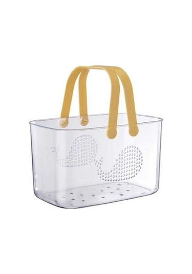 Tongxida Portatif Banyo Sepeti Boşaltma Depolama Sepeti Sarı Sarı