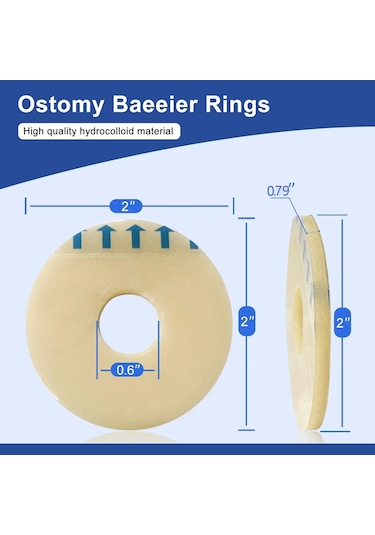 10pcs Ostomi Bariyer Halkaları-dış Çap: 2" 50mm 2mm Kalınlık Tüm Çanta Tipleri Ve Markalarla Uyumlu
