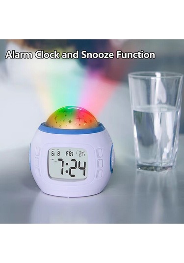Lemestar Renkli Yıldız Gösterimi Ve Müzik Fonksiyonlu Alarm Saat - Tarih, Hafta, Sıcaklık Göstergeli, Çoklu Alarm Pil Dahil Değil