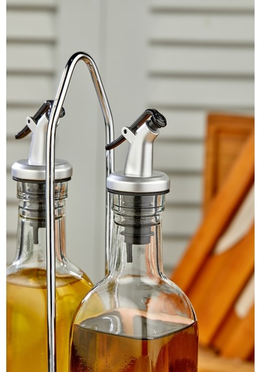 Cooker 2'li 500 Ml Cam Yağdanlık Sosluk Baharatlık Seti Şeffaf