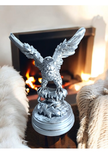 10cm -18cm Ebatlarında Kırılmaz Polyester,beyaz Renk Kartal Biblo