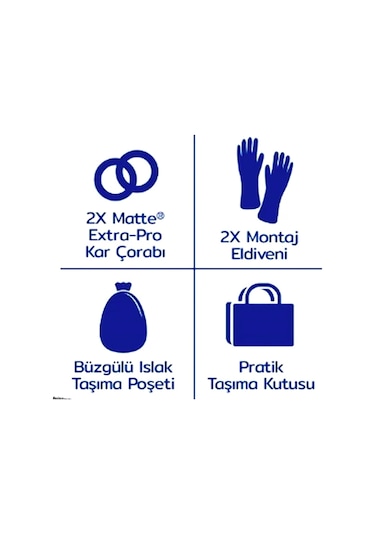 235/40/20 X Large Size 70 Matte Oto Kar Çorabı Gri Extra Pro 2354020