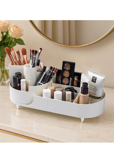 Okyanus Home 360 Dönebilen Maxi Makyaj Organizeri Bej Bej