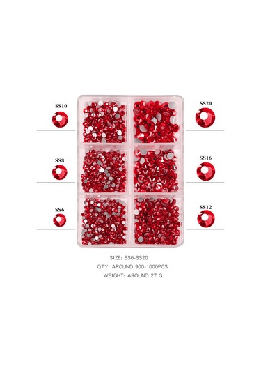 Qingmipy 900-1000 Adet Pırlanta Tırnak Süsleri, 6 Bölmeli Kutuda, Düz Tabanlı, Kolay Uygulama, Çeşitli Renkler, Dıy Tırnak Sanatı İçin Cam Altın