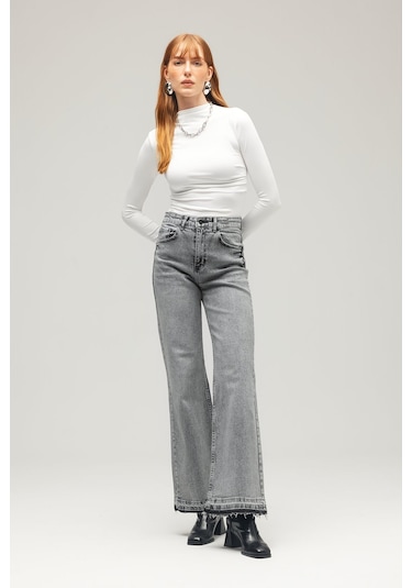Saade Sââde Kadın Yarım Balıkçı Yaka Basic Örme Bluz - Drape Detaylı Beyaz