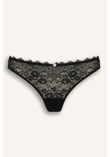 Defacto Bağcıklı Dantelli Brazilian Külot Fall İn Love F7028ax25wnbk81 Siyah