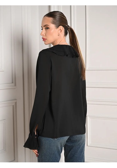 Pippinel Fırfırlı Şık Bluz 231251687 Siyah