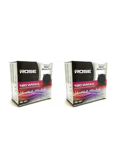 Rose 10Cm 120Watt Tweeterli Oto Hoparlör - 2Adet