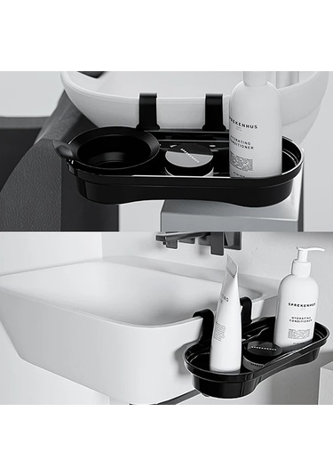 Globalbloom Siyah Metaliksiz Askılı Banyo Organizer Çok Bölmeli Duşakabin Üstü Raf Siyah