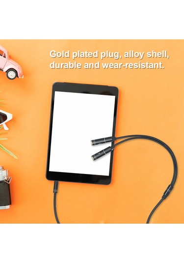 Vkemall 3.5mm Ses Bölücü Kablo, 30cm Uzunluk, Çift Çıkışlı, Siyah Renk, Taşınabilir Ses Bağlantısı