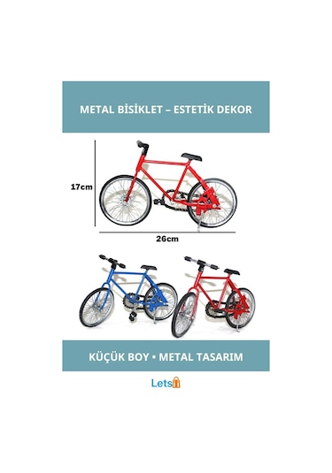 Renkli Metal Bisiklet Dekoratif Küçük Boy 1 Adet