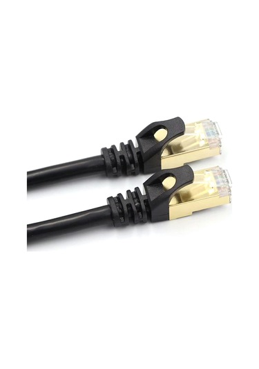 Springsun Cat7 Ethernet Kablosu 10gbps 600mhz/ekranlı Bükümlü Çiftler//26awg Oksijensiz Bakır Çekirdekler/altın Kaplamalı Rj45 Arayüzü Siyah 1m