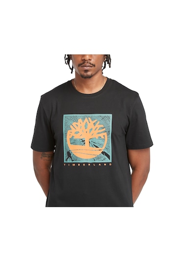 Timberland Short Sleeve Front Graphic Tee Erkek T-shirt Tb0a5udb0011 Siyah