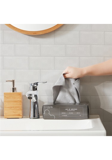 Monyee Gri Mikrofiber Su Emici Havlu - 20x20 Cm, Yumuşak, Yüzey Koruyucu, Hızlı Kuruyan, Kutulu 20 Adet