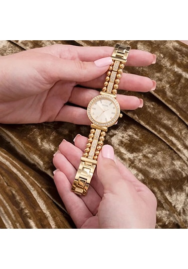 GUESS GUGW0401L2 ALTIN KAPLAMA TAŞLI BAYAN KOL SAATİ