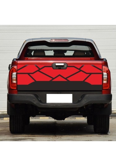 Pazly Kamyonet Arka Kapı Çıkartması, Düzensiz Desenli Vinil Aksesuar Çıkartmaları - Pickup Kamyonetler İçin, Stilize Edilmiş