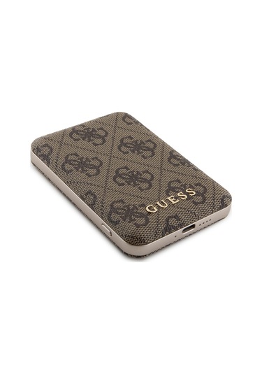 Guess GUPB5FP4EMGW PU Deri 4G Desenli Metal Yazı Logolu 5000 mAh 15 W Powerbank