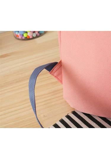 Moveevo Renkli Kumaşlı 5 Parça Aksesuar Seti İle Büyük Kapasiteli Çift Omuzlu Sırt Çantası Mor Renk Çok Renkli