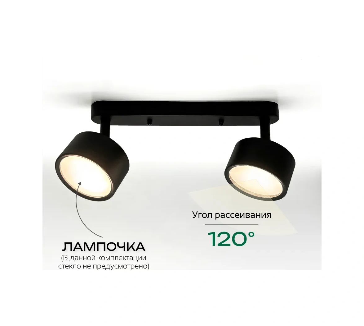 Truenergy Ev Ve Salon İçin Çiftli Duvar-tavan Aplik Lambası 295691232 Siyah