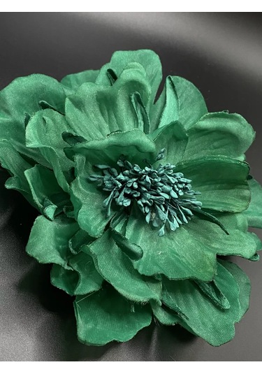 Amely Rid Kumaştan Büyük Çiçek Fiyonk Broş Tokalı 256857495 Yeşil